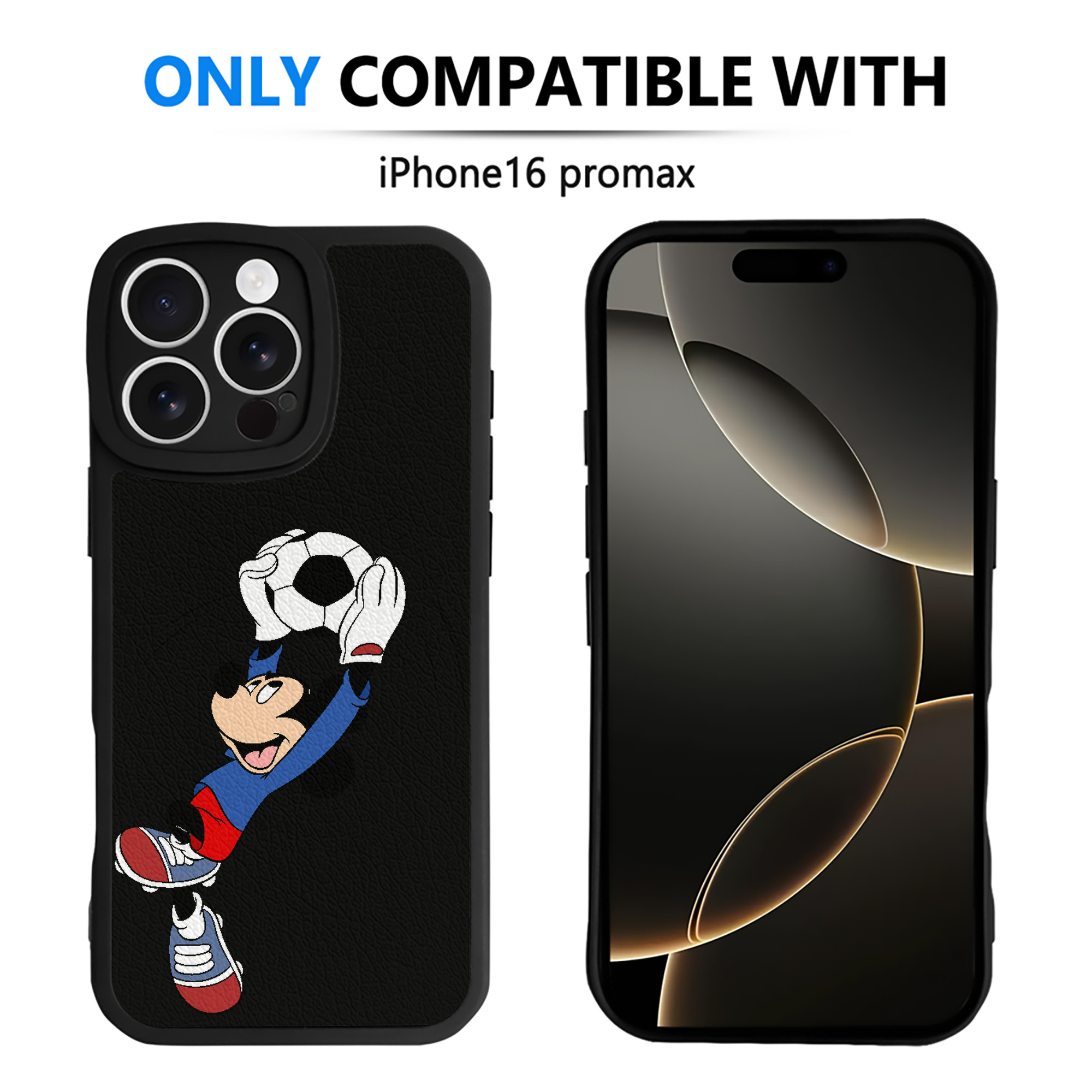 （画像用） ミッキーマウス Mickey Mouse 【iPhone 16シリーズ対応】シリコンスマホケース（レザー調） 材質：シリコン